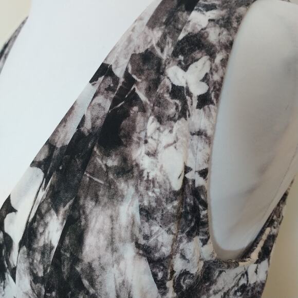 Anne Klein Floral Dress Sleeveless Midi Sharkbite Hem - Picture 9 of 13